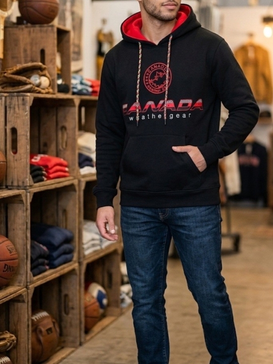 Canada Weather Gear Other - Canada Weather Gear Men's Black Hoodie with Red Lining